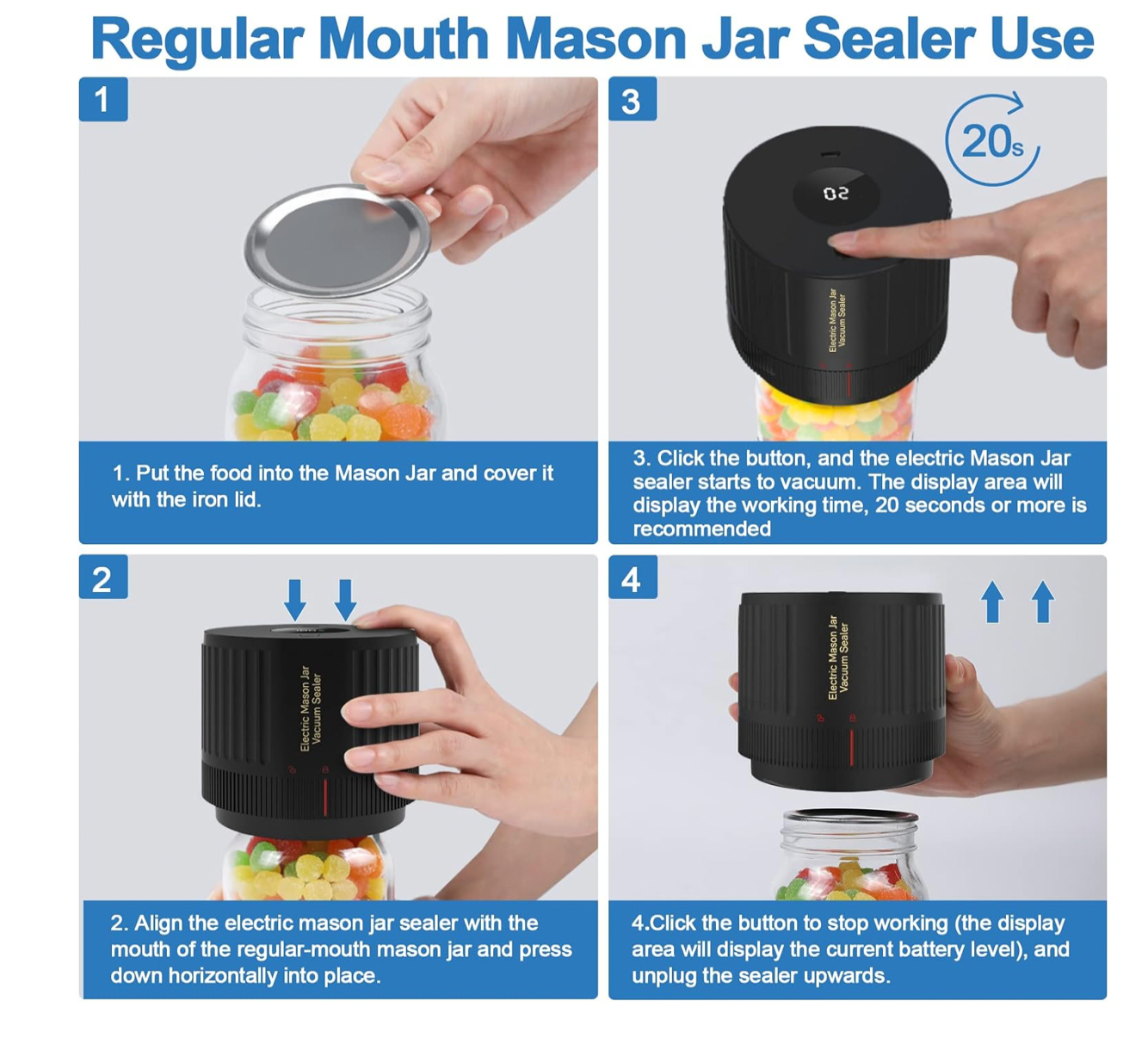 Magic electric mason jar sealer - Bevelse