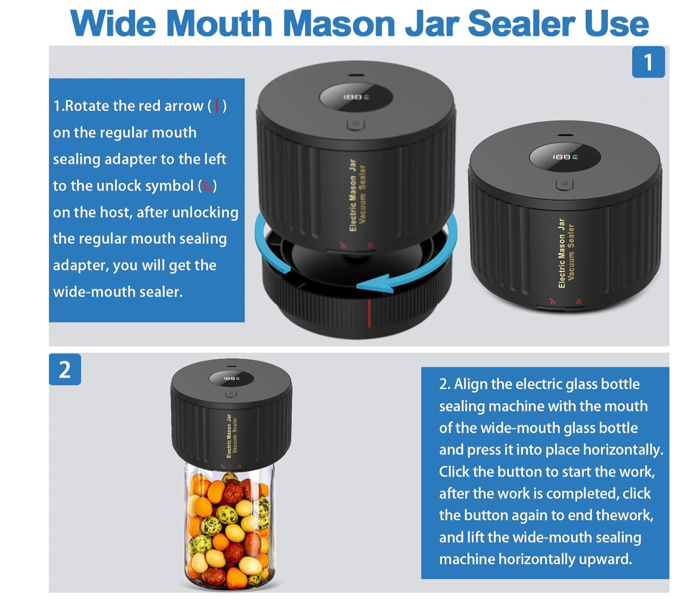 Magic electric mason jar sealer - Bevelse