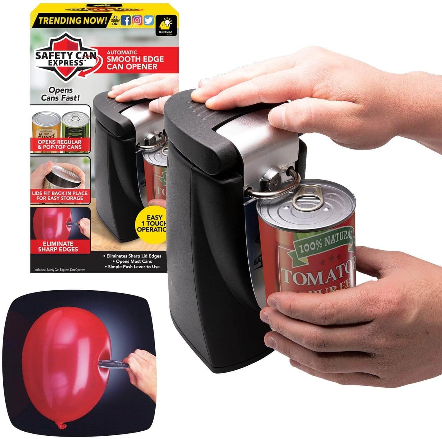 Smooth Touch Electric Black Can Opener For Sale