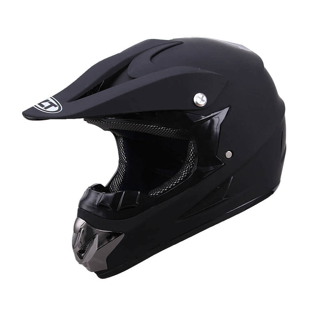 Motorcycle Dirt Bike Adult Black Helmet ATV UTV With Goggles And Glove